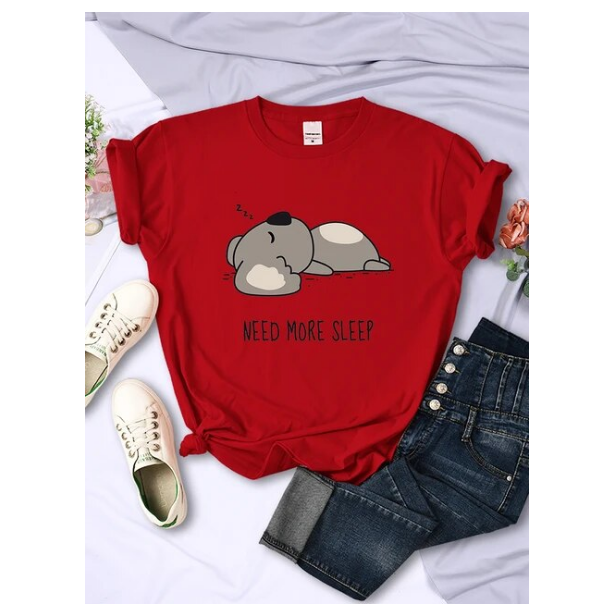 Need More Sleep Cartoons Bear Women Tshirt