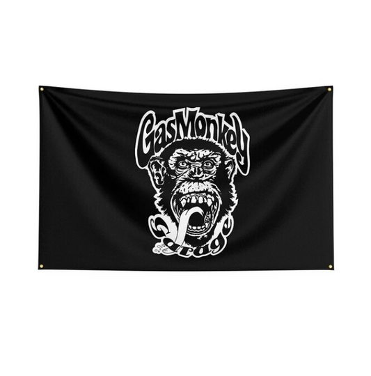 Monkey Gas Flag Polyester Printed Racing Car Banner For Decor