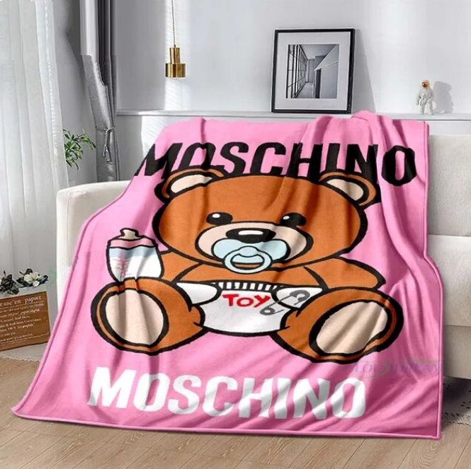 Moschino Logo Blanket Anime Flannel Bed Throw Blanket Soft Sofa