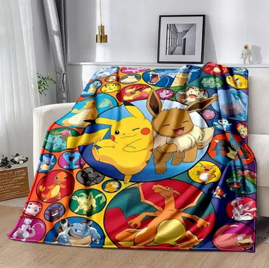 Pokemon Cartoon Anime Flannel Blanket Creative