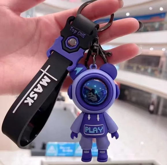 Cute Astronaut Bear Figure Keychain