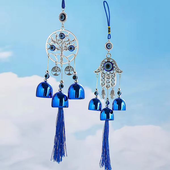 Ethnic Blue Evil Eye Wind Chime Decoration