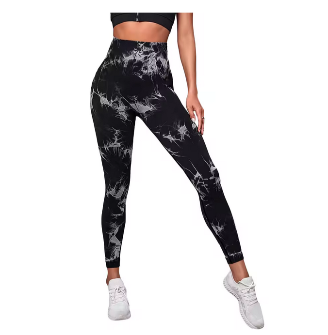 Seamless Tie Dye Yoga Pants Women High Waist Abdomen Hip Fitness