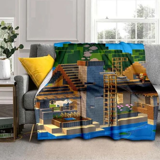 Minecraft Blankets For Beds Sofa Playroom Doormat Decor