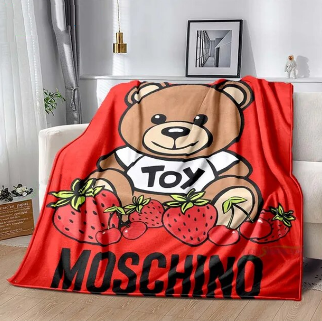 Moschino Logo Blanket Anime Flannel Bed Throw Blanket Soft Sofa