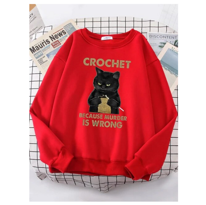 Crochet Because Murder Is Wrong Women Hoody Fashion Fit Sweatshirt Casual