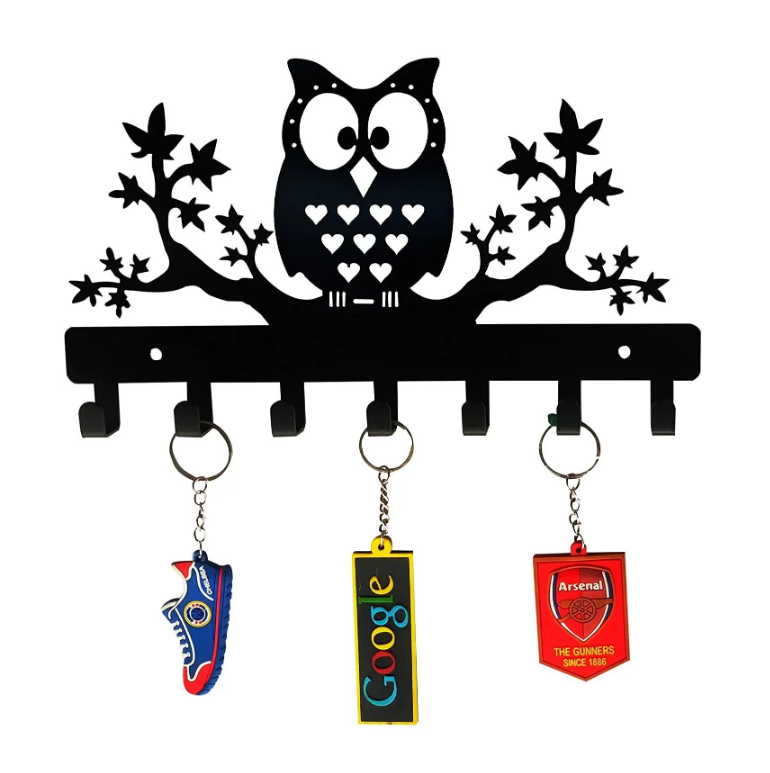 Metal Owl Key Hanger Wall hanging Towel Rack Coat Rack