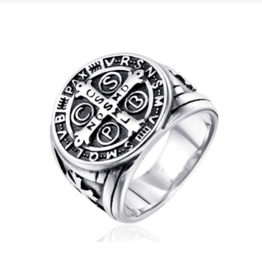 Ring Antique Silver Plated Metal Retro