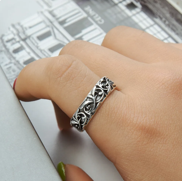 Gothic Personality Cross Sterling Silver Rings