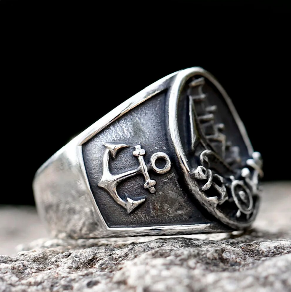 Viking Biker Ship Anchor Ring For Men Fashion