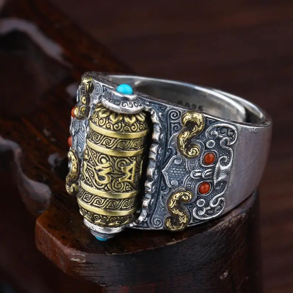 Lucky Silver Men Ring Trendy Personality Retro