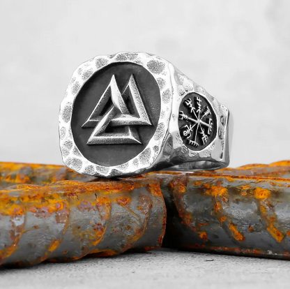 Vintage Nordic Valknut Ring Stainless Steel Viking Celtic Knot