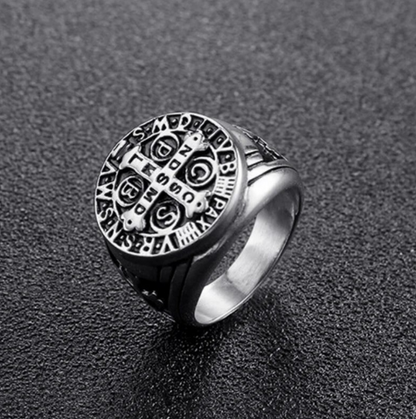 Ring Antique Silver Plated Metal Retro