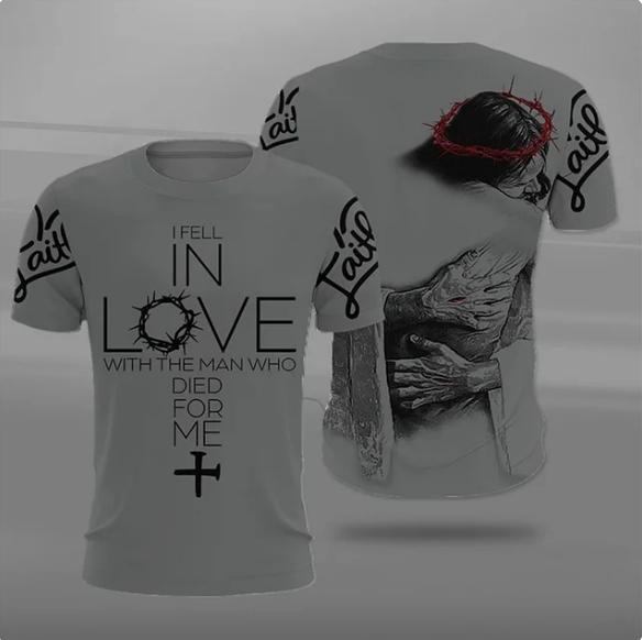 Men Vintage Tshirt 3d Christian Jesus