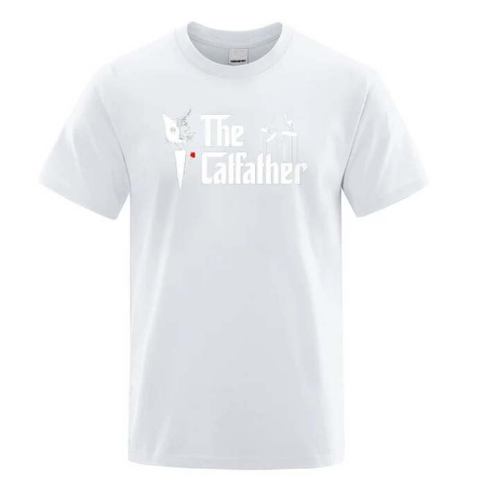 The Catfather Cat Printing Men Tees Shirts