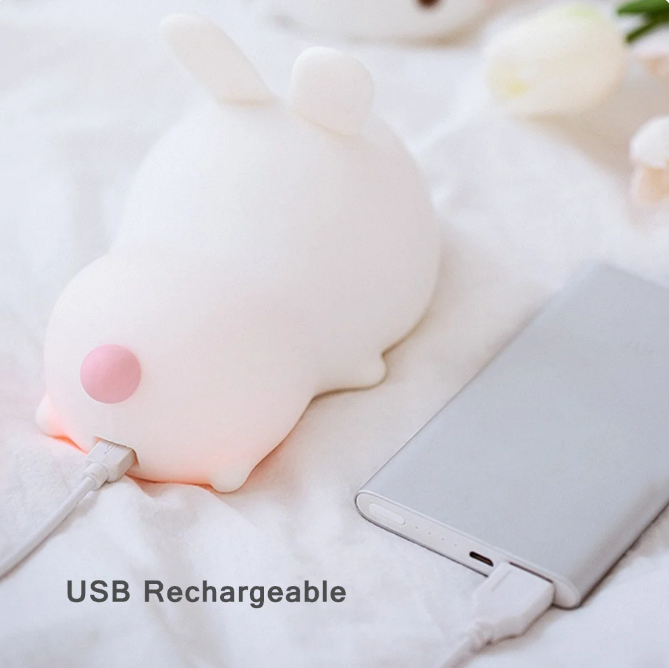 Touch Sensor RGB LED Rabbit Night Light For Children Baby Toy