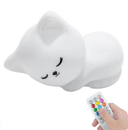 Touch LED Cat Night Light Remote Control For Kid