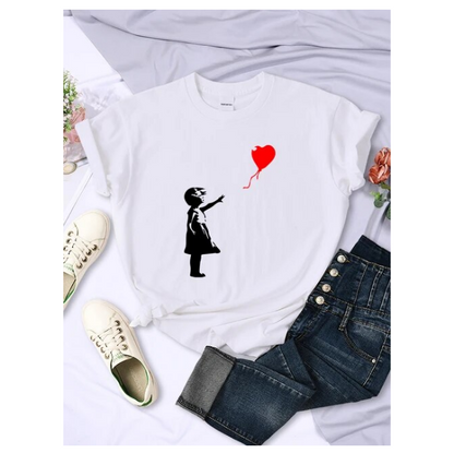 Let Fly Love Balloons Prints Womens Tshirt