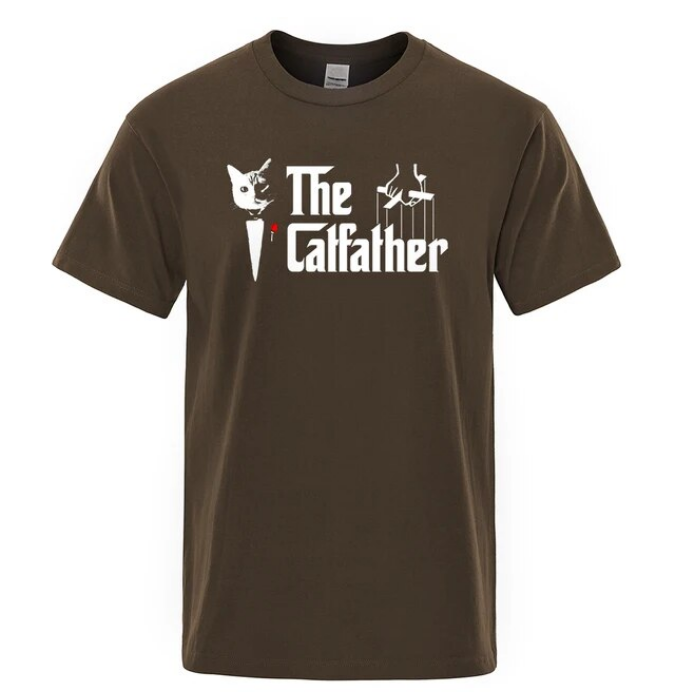 The Catfather Cat Printing Men Tees Shirts