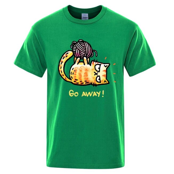 Angry Cat Go Away Cartoons Print Mens Tshirts