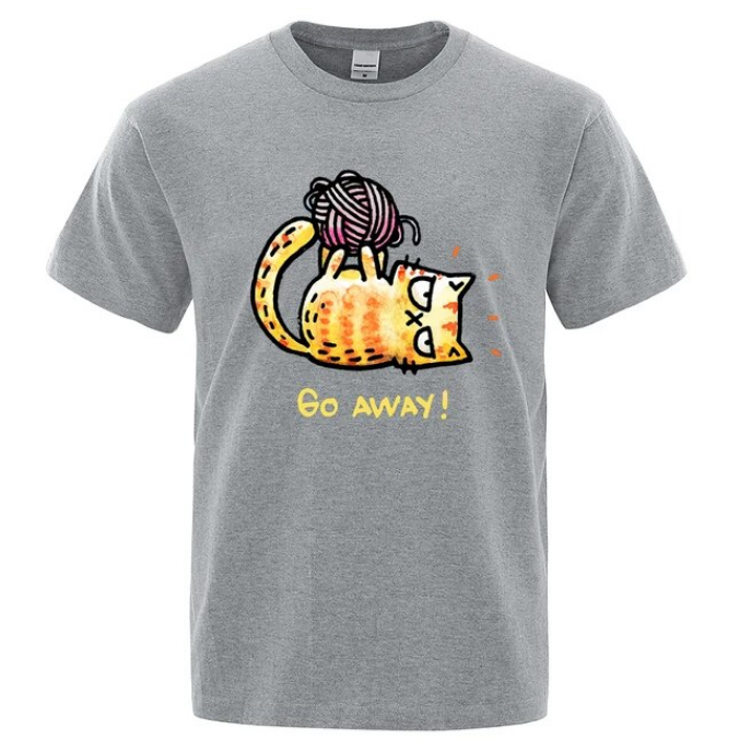 Angry Cat Go Away Cartoons Print Mens Tshirts