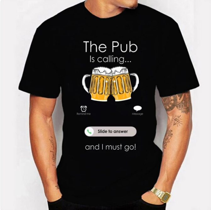 Beer Is Calling and I Must Go Phone Calling Screen Beer Tshirt Funny