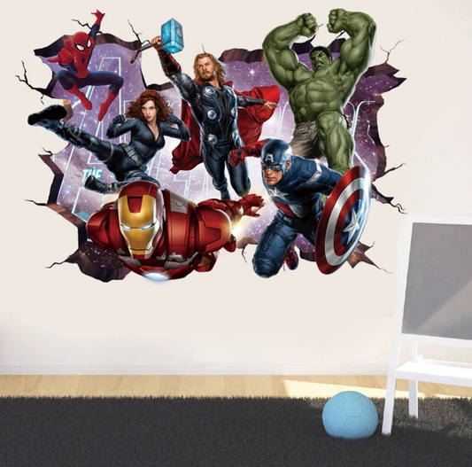 3D Avengers Wall Stickers Living Room Bedroom - DUGO