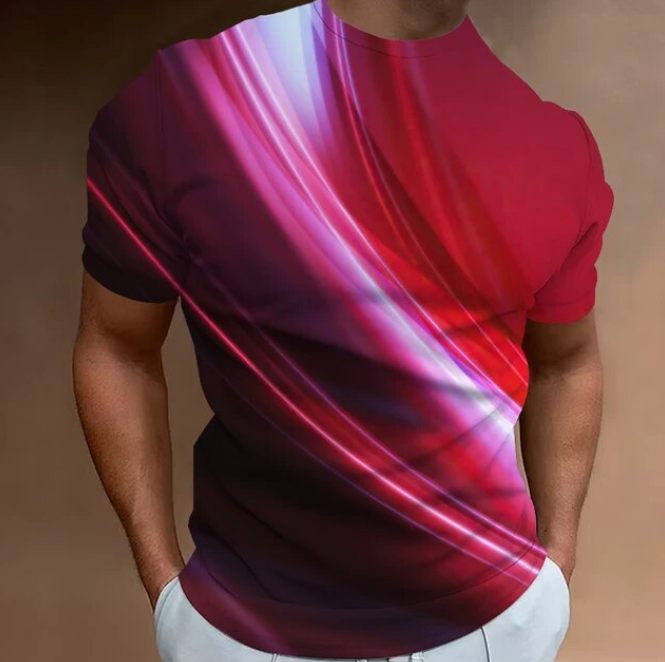 Tshirt For Men Curved Radiance Printing High Quality