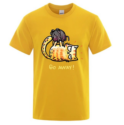 Angry Cat Go Away Cartoons Print Mens Tshirts