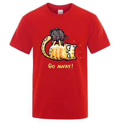 Angry Cat Go Away Cartoons Print Mens Tshirts