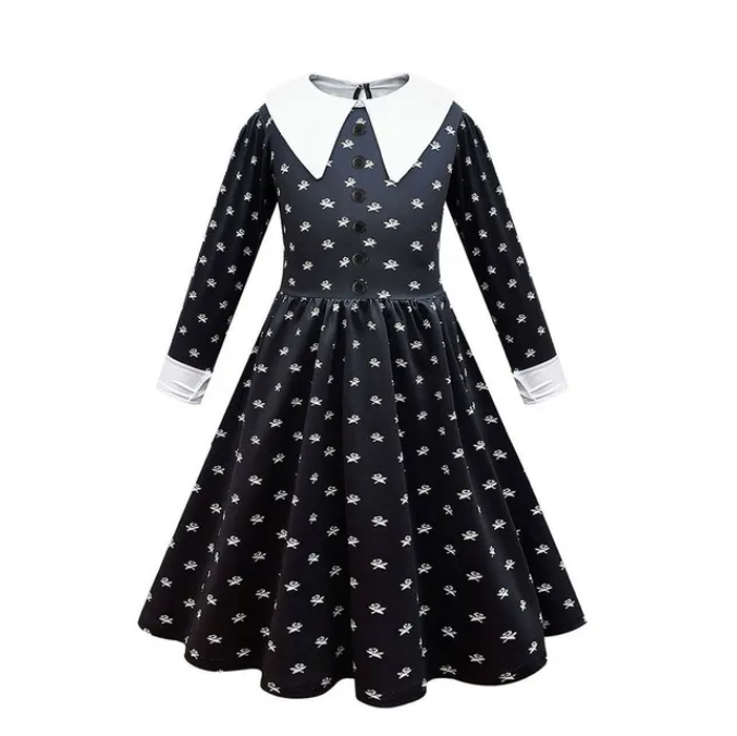 Cosplay Costume Kids Long Sleeve Fantasy Spring Autumn Flared Skater Dress