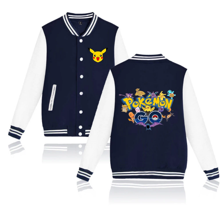 Fashion Potdemiel Pokemon Pikachu Baseball Jacket Teenager Sweatshirt