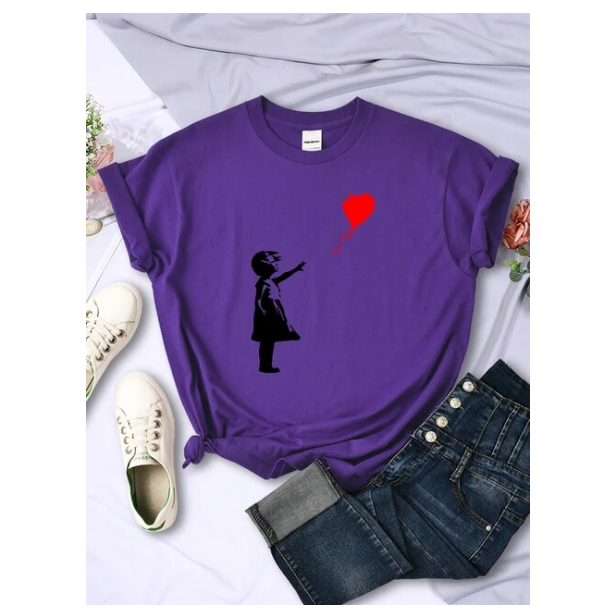 Let Fly Love Balloons Prints Womens Tshirt