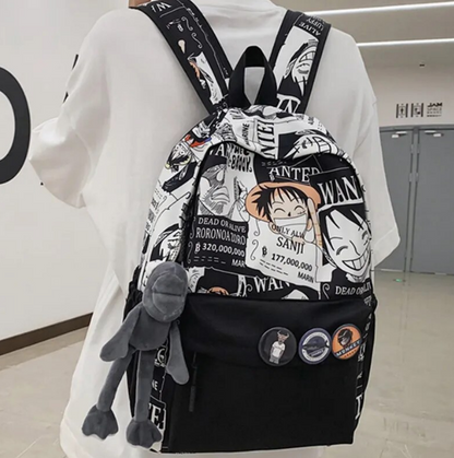 One Piece Backpack Anime Teens Casual Students School Bag