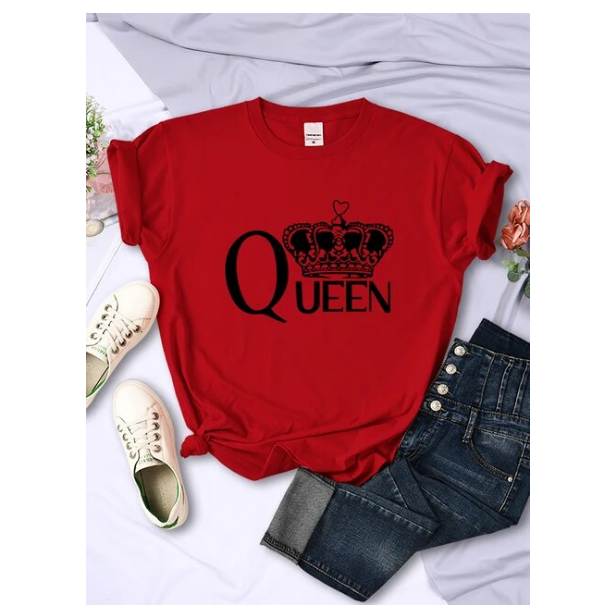 Queen Big Crown Printed Women Tshirts