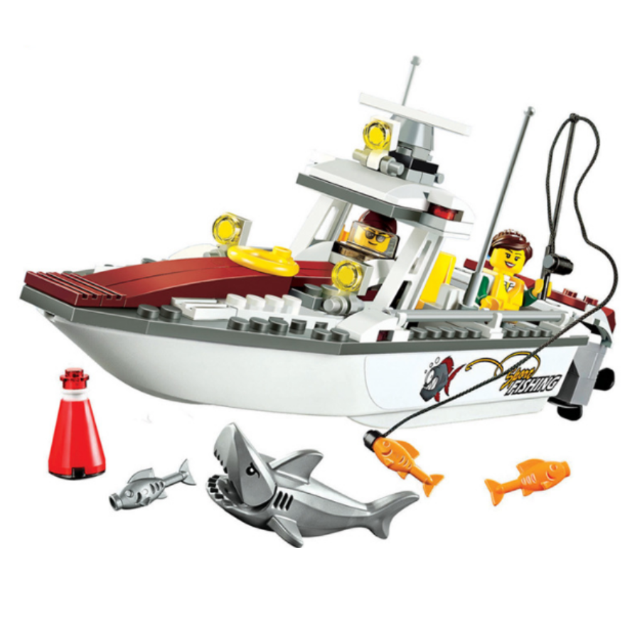 Shark And The Fishing Boat Model Building Blocks