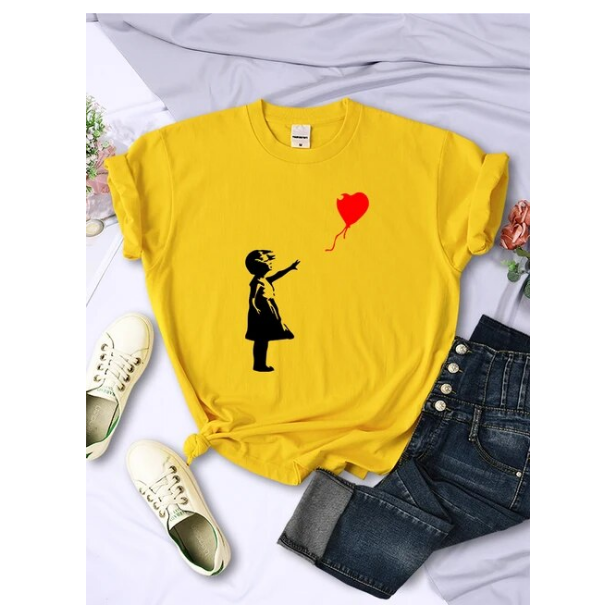 Let Fly Love Balloons Prints Womens Tshirt