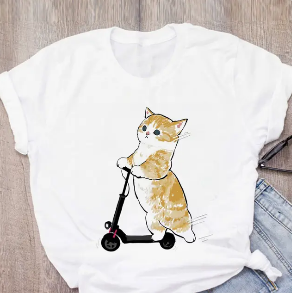 Women Tshirt Cute Cat Funny Unique