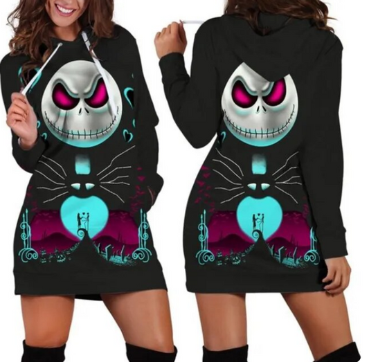 Jack Skellington Hoodie Dress Sweater Fashion