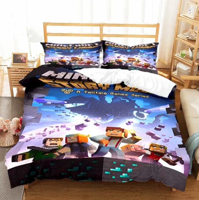 Minecraft Story Mode Pattern Duvet Cover Bedding Set