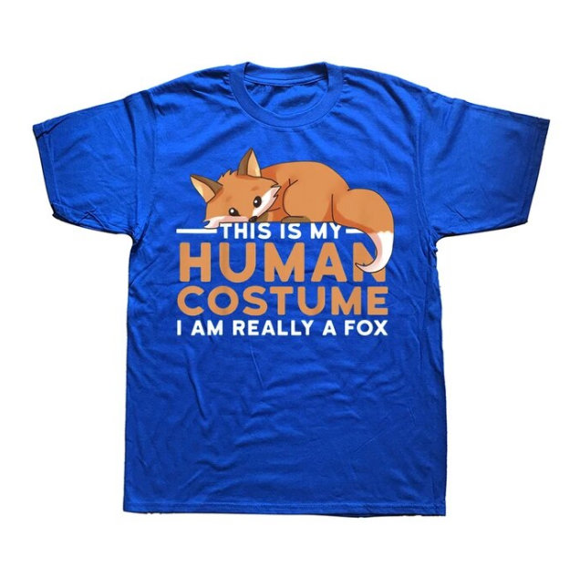 This Is My Human Costume Im Really A Fox Tshirts Cotton Short Sleeve