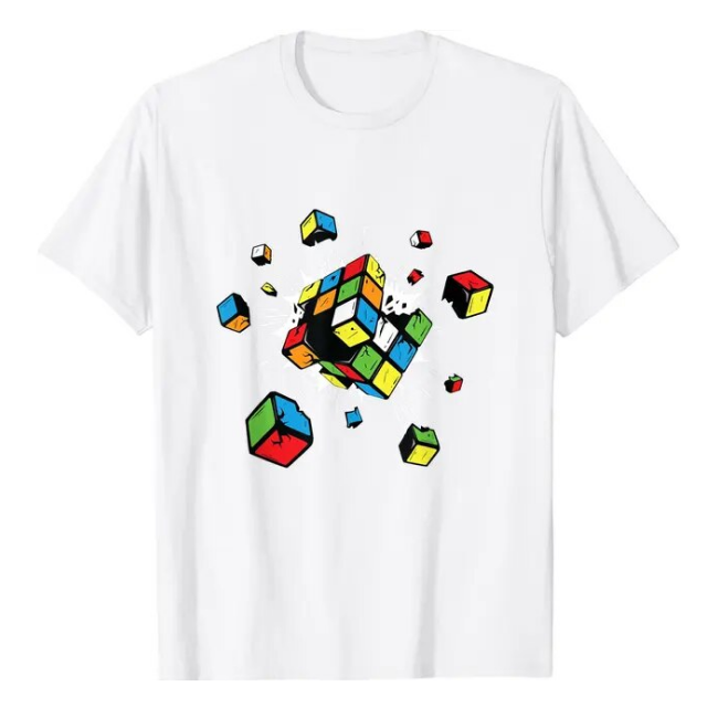 Exploding Rubix Rubiks Rubics Cube Tshirt Unisex Casual