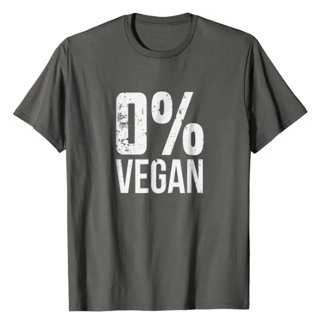 Zero Percent Vegan Funny BBQ Carnivore Meat Eater Tshirt