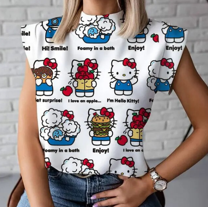 Summer Women Tshirts Fashion Hello Kitty