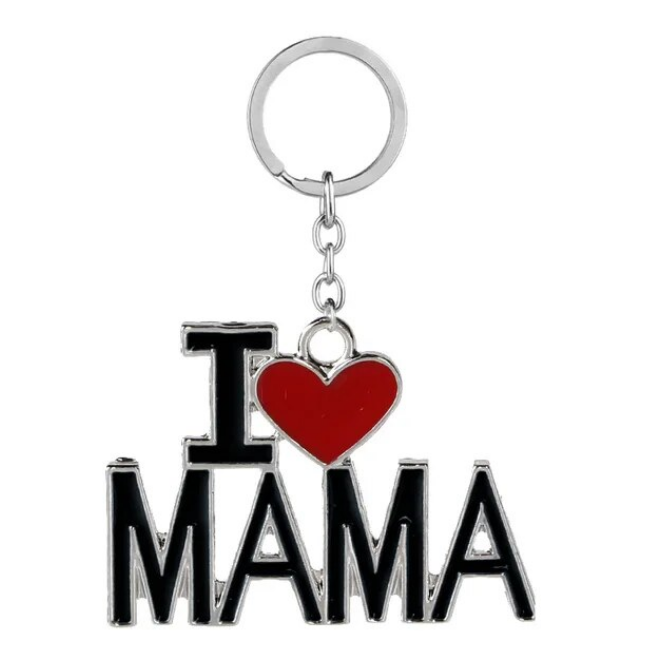 Fashion Metal Letter Love Keychains Charms Mother Father Creative