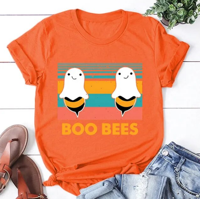 Funny Boo Bees Print Tshirts Fashion