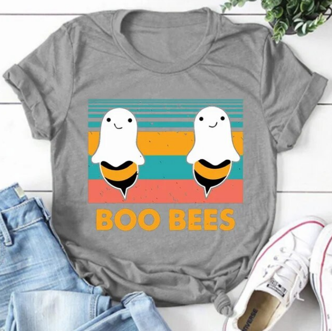 Funny Boo Bees Print Tshirts Fashion