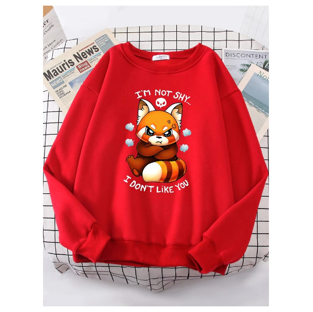 Adorable Angry Fox Cartoons Hoody Female Fashion Crewneck Sweatshirt