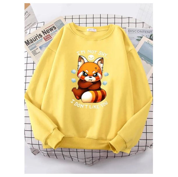 Adorable Angry Fox Cartoons Hoody Female Fashion Crewneck Sweatshirt