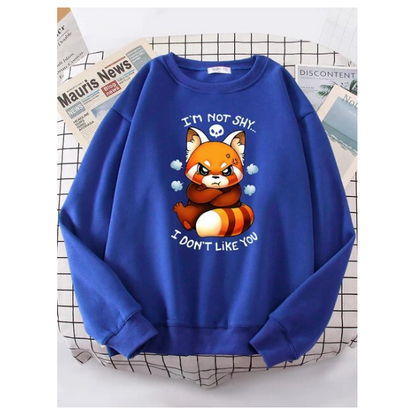 Adorable Angry Fox Cartoons Hoody Female Fashion Crewneck Sweatshirt